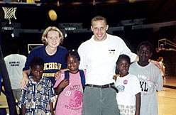 campers and athletes in Crisler Arena