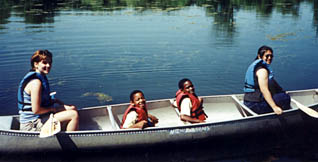 four canoeing