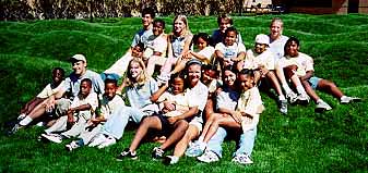 Camp Discovery 2000 group at the Wave Field