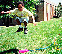 boy launching a rocket
